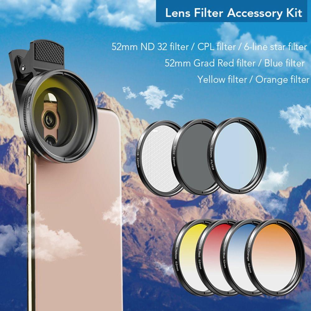Uniqkart APL-52UV-7G 7in1 Lens Filter Kit 52mm ND32 Filter