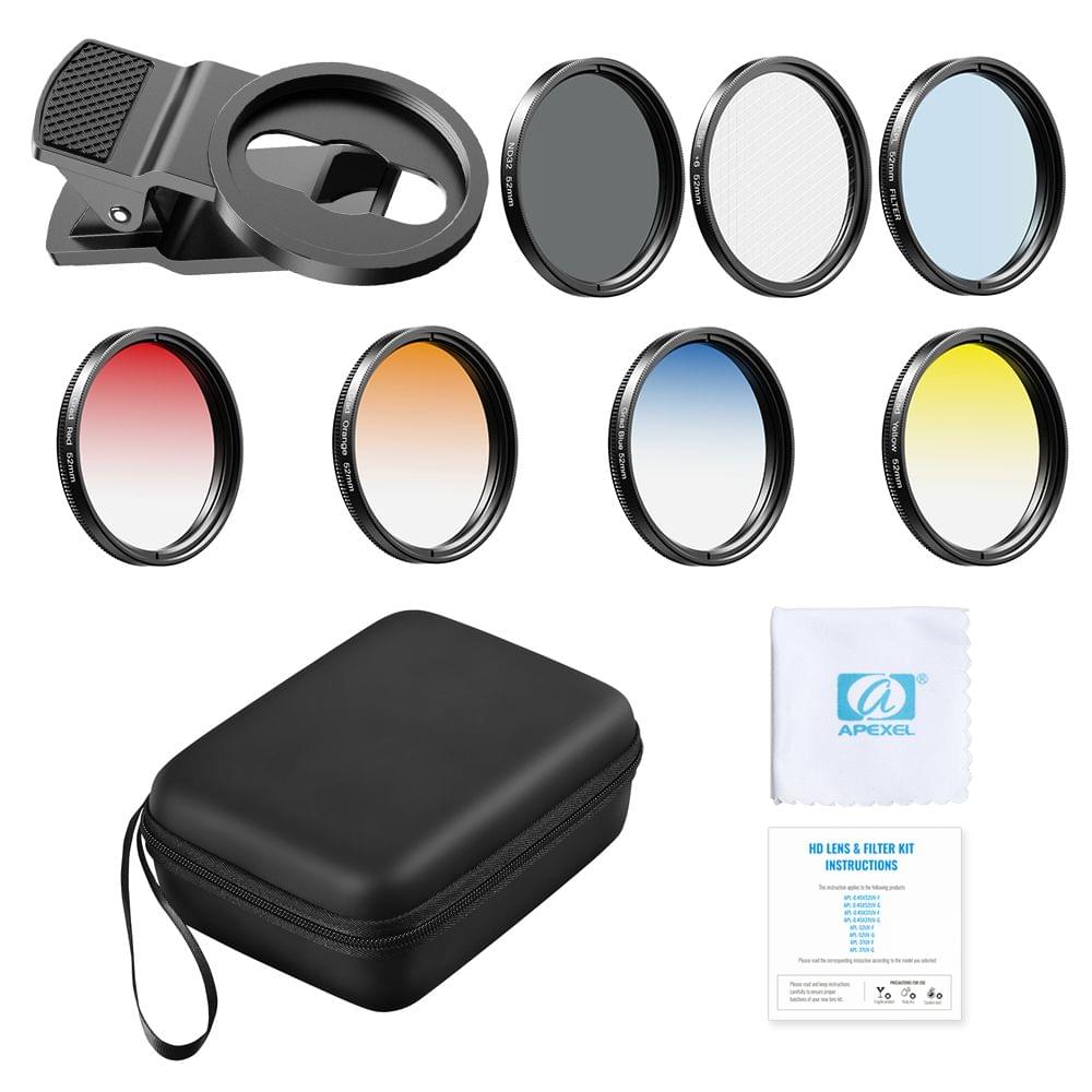 Uniqkart APL-52UV-7G 7in1 Lens Filter Kit 52mm ND32 Filter