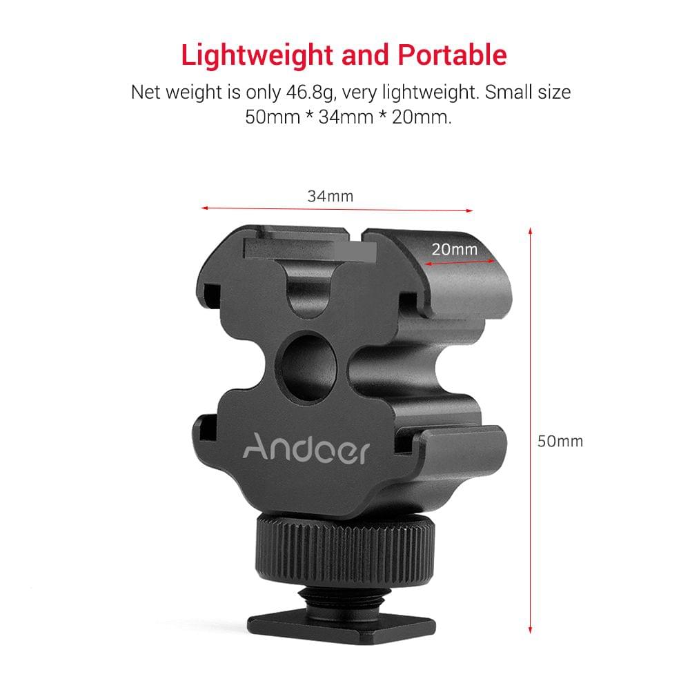 Andoer Portable Aluminum Alloy One-to-Three Cold Shoe Stand