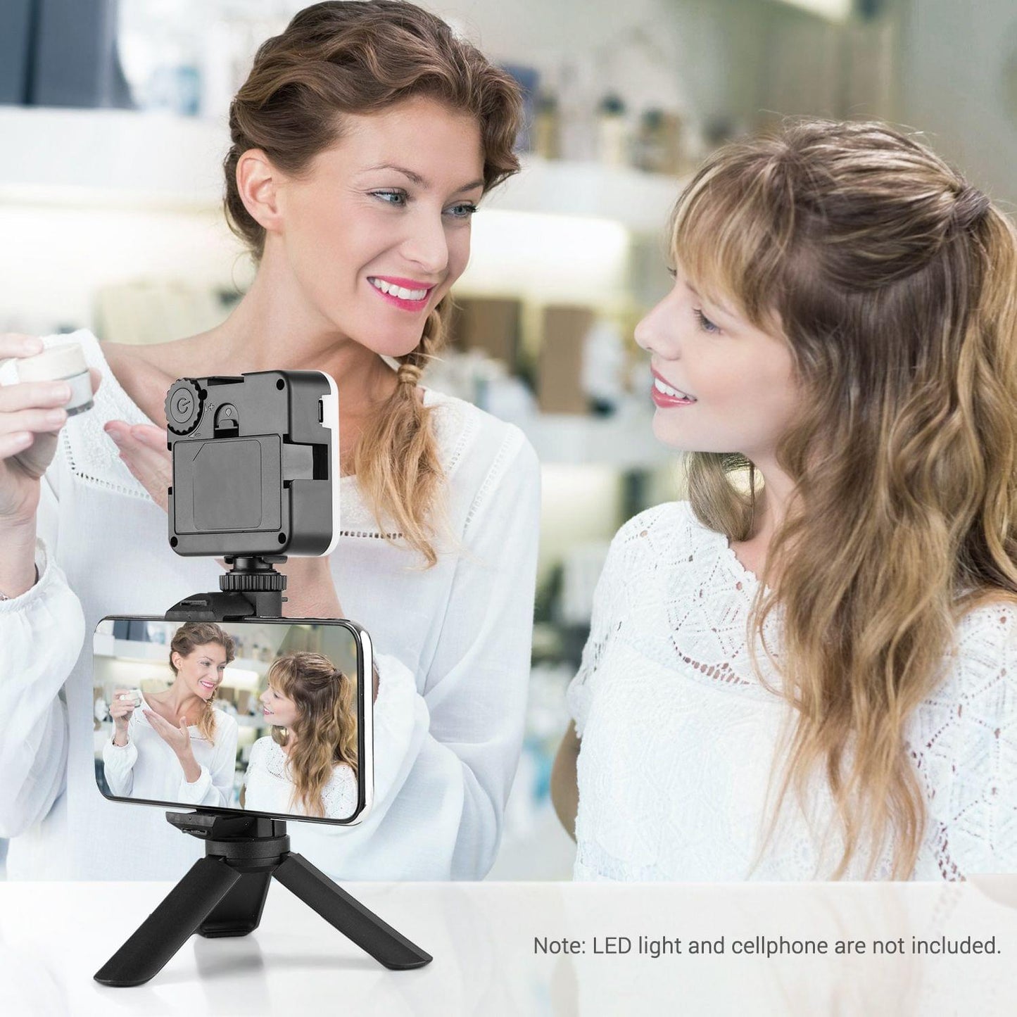 Mini Phone Holder Tripod Desktop Cell Phone Bracket Clamp