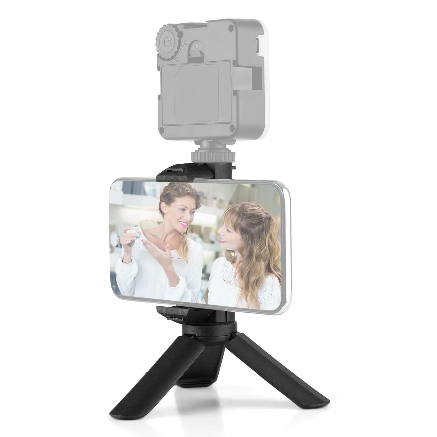 Mini Phone Holder Tripod Desktop Cell Phone Bracket Clamp