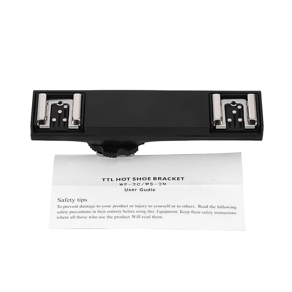 Hot Shoe Extension Bracket Stand with Dual Hot Shoe Mounts