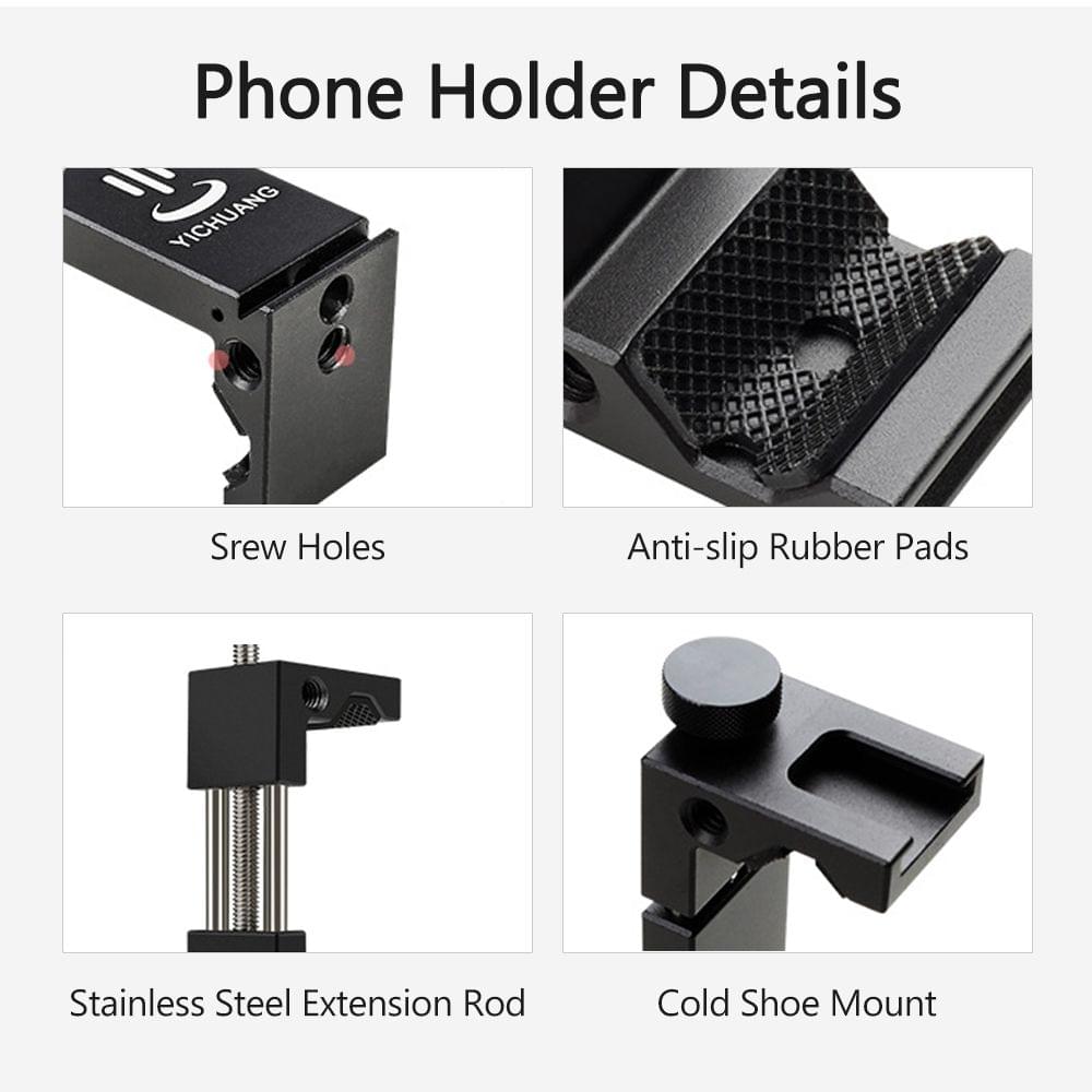 Metal Phone Holder Clamp Bracket Aluminum Alloy with Cold