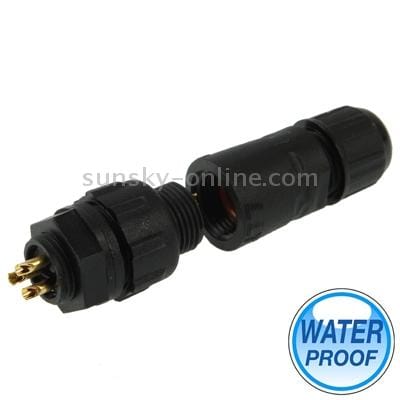 IP68 Shielded 3 Pin M14 Waterproof Connector, Cable Diameter: 2.5-7.5mm