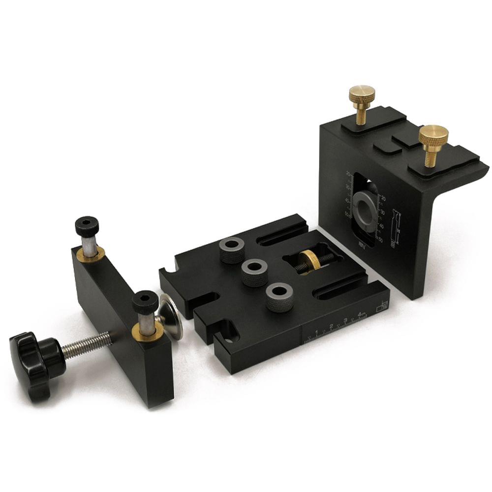 3-in-1 Woodworking Doweling Jig Kit with Positioning Clip