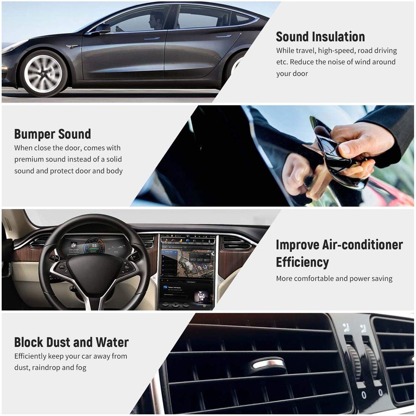 11pcs Universal Auto Car Door Seal Kit Adhesive Soundproof