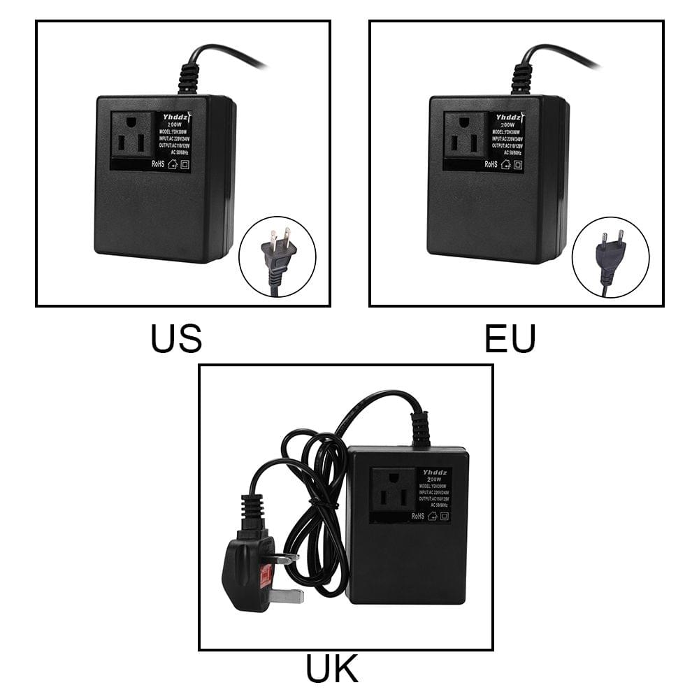 Intelligent Efficient Household 200W AC 220V To 110V Step - EU Plug