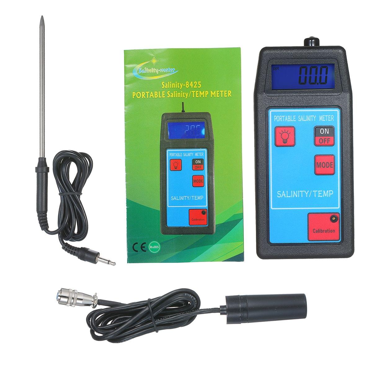 2 in 1 Salinity Meter Temperature Meter ATC Salinometer Salt