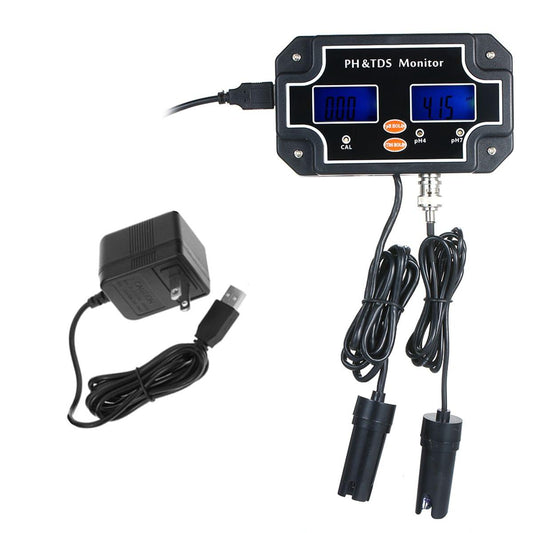 2 in 1 Water Quality Tester pH/TDS Meter Waterproof Double - US Plug