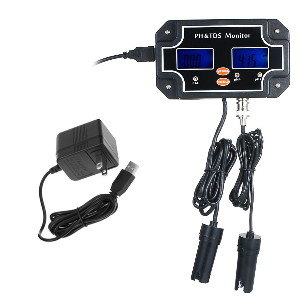 2 in 1 Water Quality Tester pH/TDS Meter Waterproof Double - US Plug