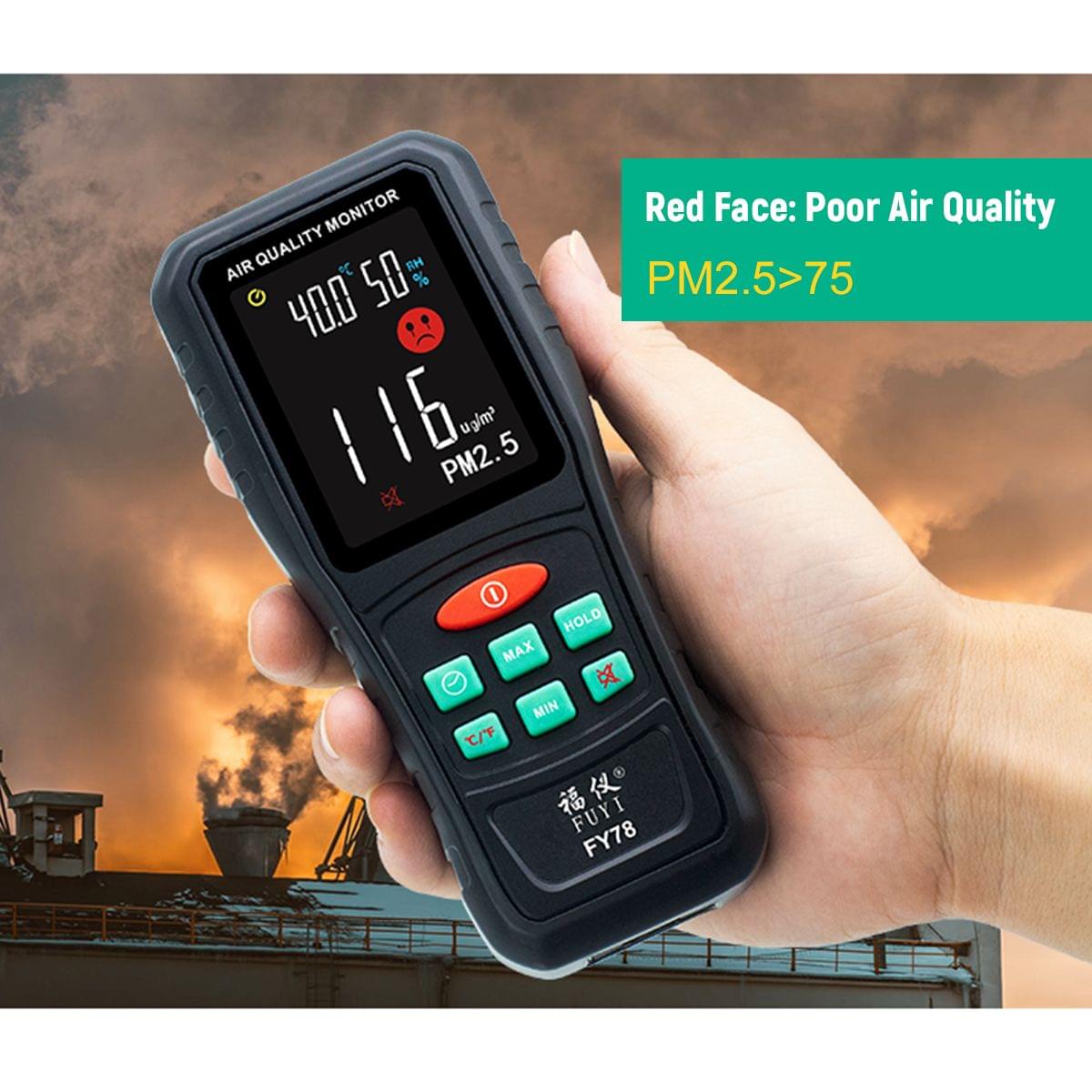 FUYI PM2.5 Temperature Humidity Air Quality Tester Portable