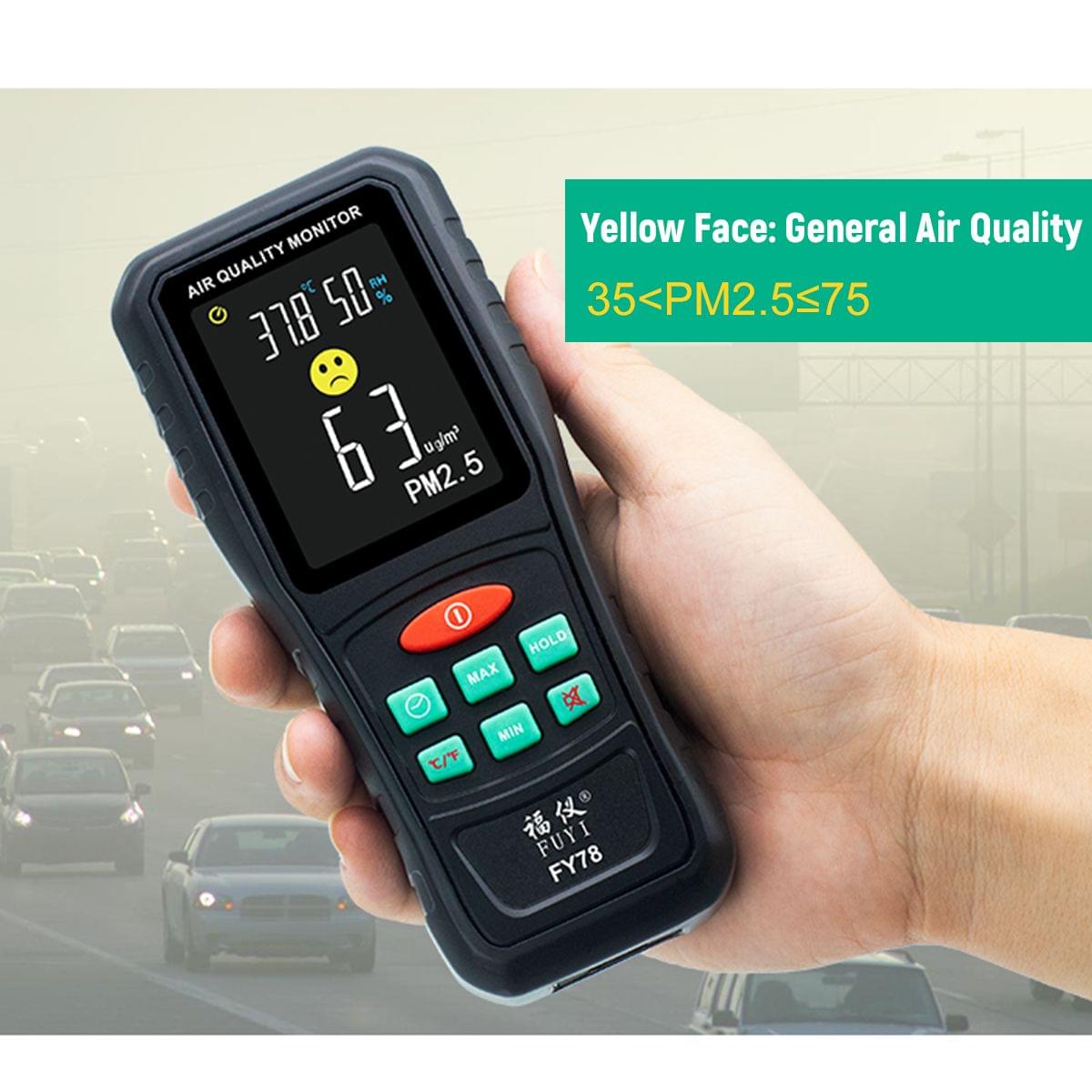 FUYI PM2.5 Temperature Humidity Air Quality Tester Portable