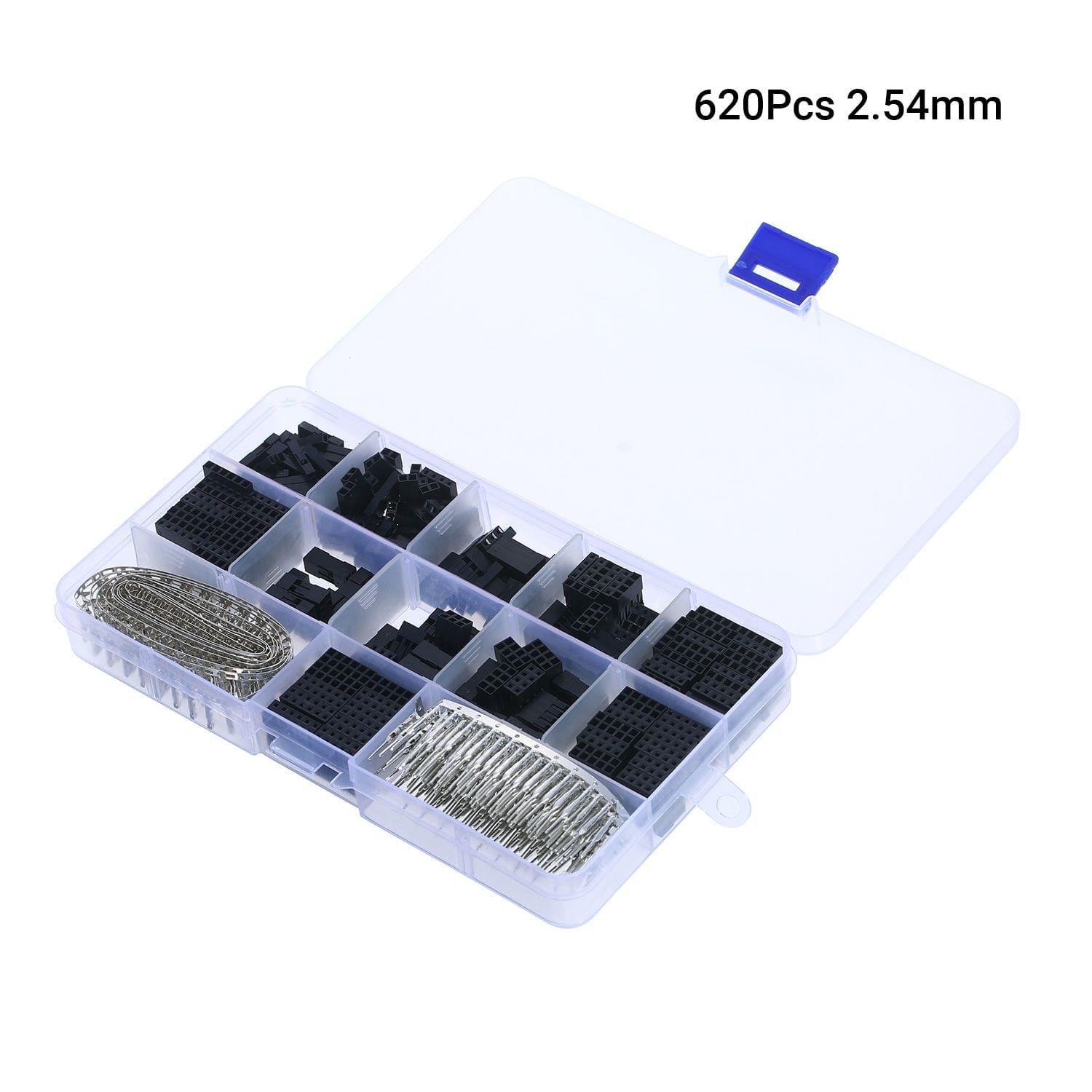 620Pcs 2.54mm Jumper Wire Pin Header Connector Housing Kit