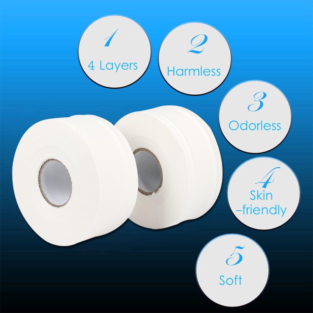 12 Rolls 4 Layers 700g Wood Pulp Bath Tissue Jumbo Paper - 12
