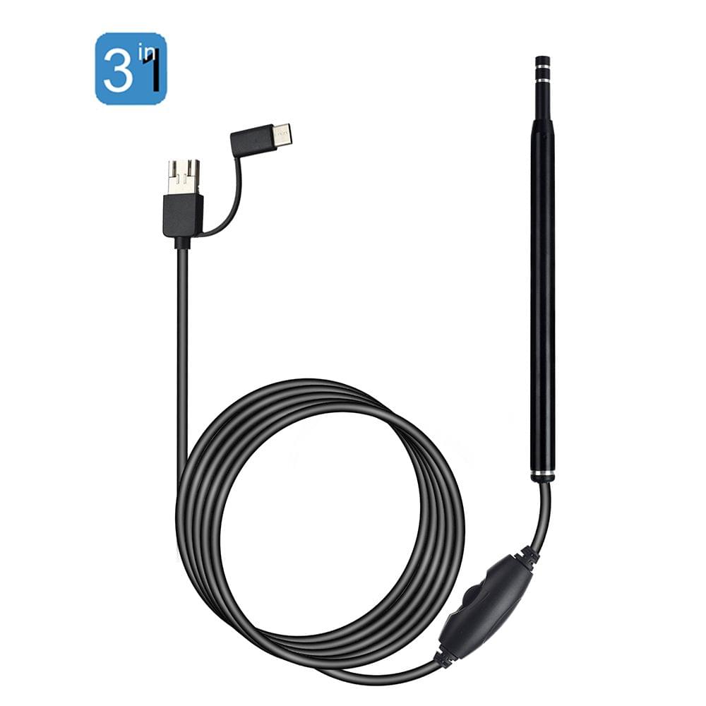 3-in-1 Visual Earpick Otoscope Endoscope with 5.5mm Camera