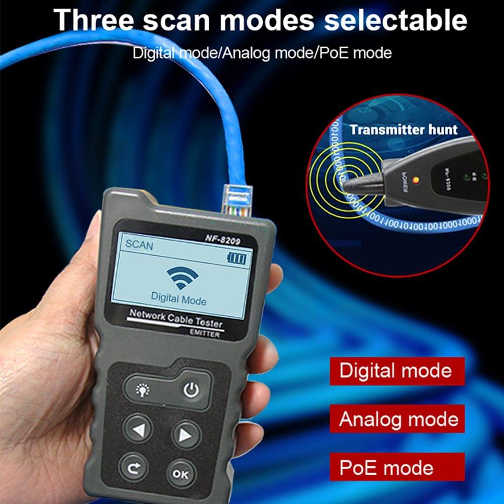 Multi-functional LCD Network Cable Tester Wire Tracker PoE