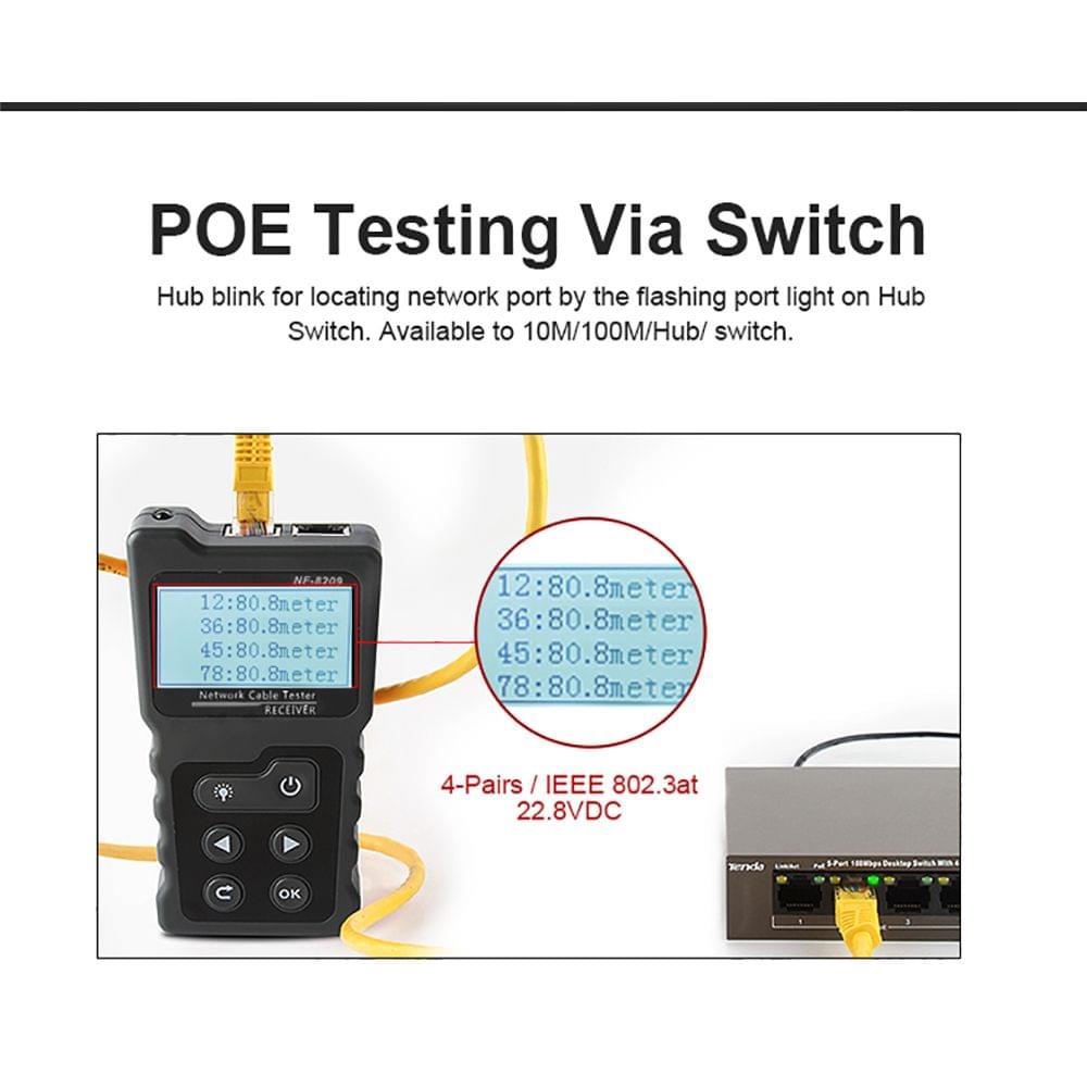 Multi-functional LCD Network Cable Tester Wire Tracker PoE