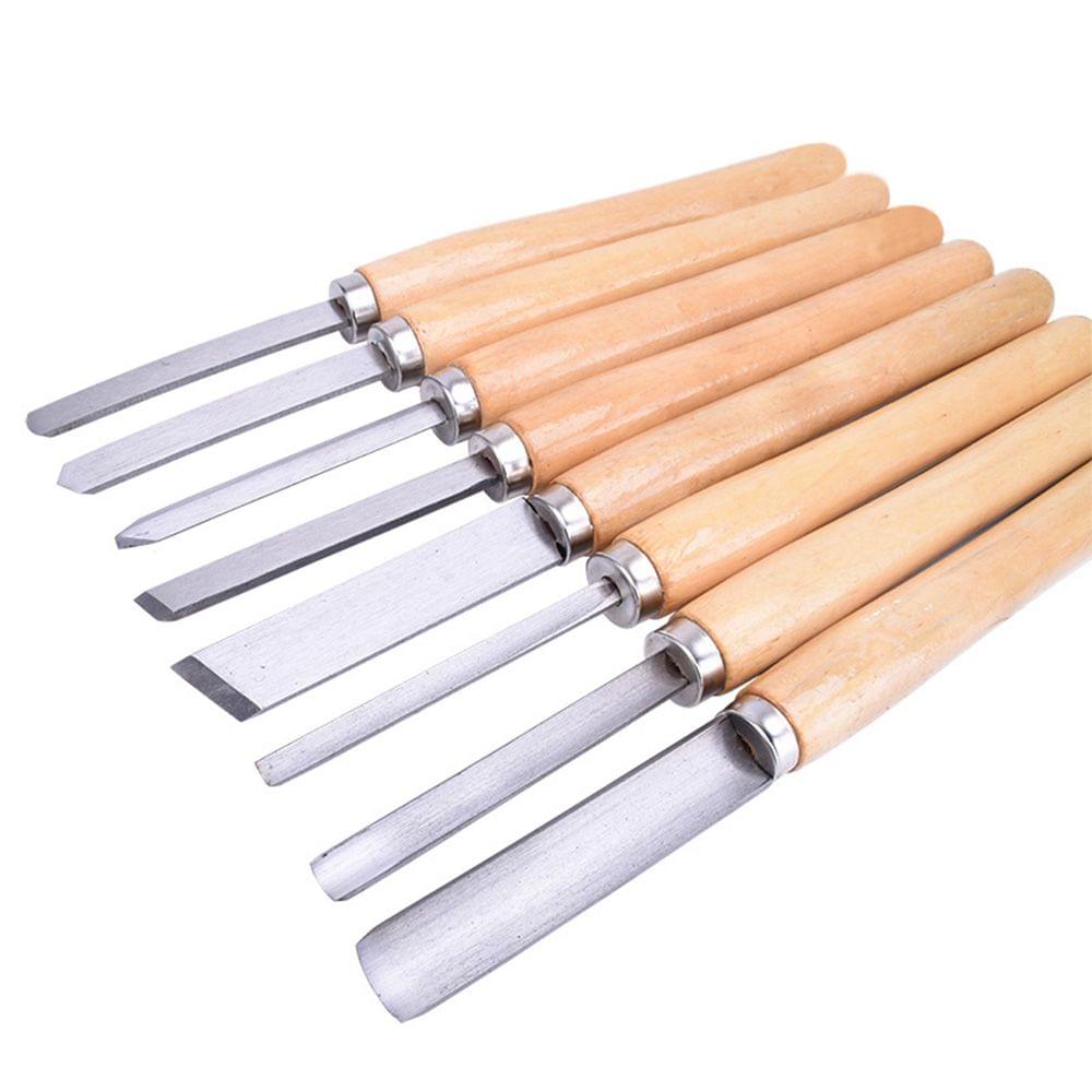 8Pcs Wood Lathe Chisel Set Turning Tools Woodworking Gouge - 8Pcs