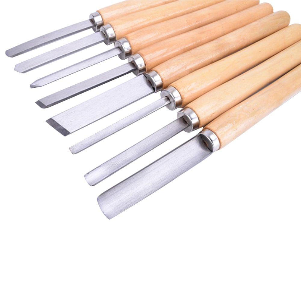 8Pcs Wood Lathe Chisel Set Turning Tools Woodworking Gouge - 8Pcs