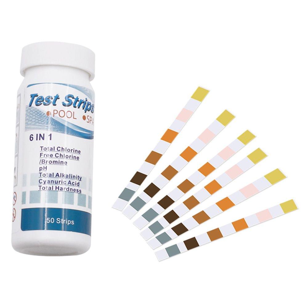 6 In1 Swimming Pool SPA Test Strips Chlorine pH Alkalinity