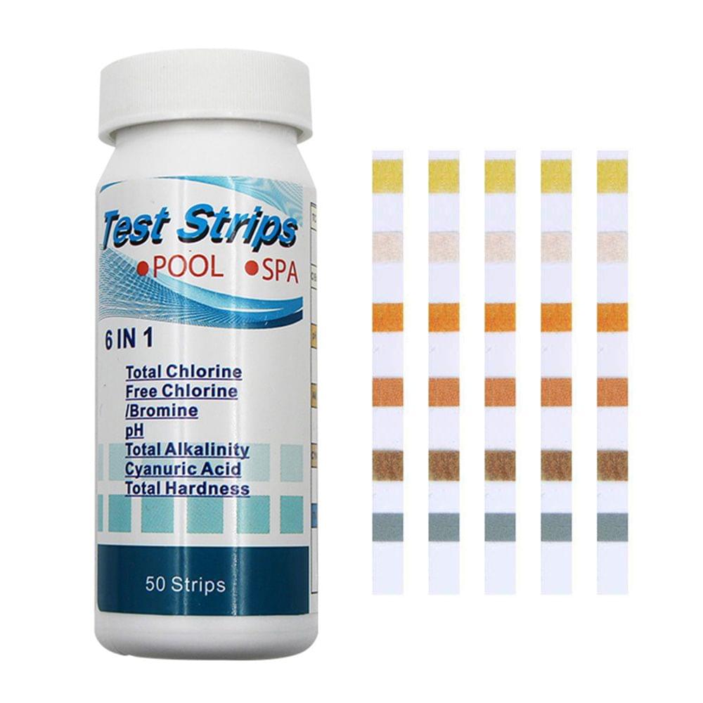 6 In1 Swimming Pool SPA Test Strips Chlorine pH Alkalinity