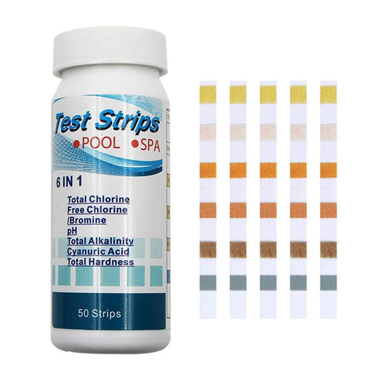 6 In1 Swimming Pool SPA Test Strips Chlorine pH Alkalinity