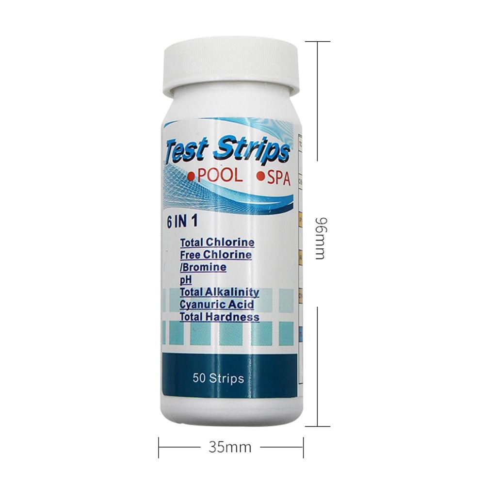 6 In1 Swimming Pool SPA Test Strips Chlorine pH Alkalinity