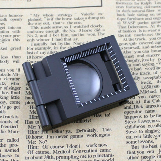 10X 28mm Mini Zinc Alloy Folding Magnifier with Scale for