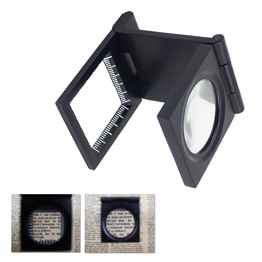 10X 28mm Mini Zinc Alloy Folding Magnifier with Scale for