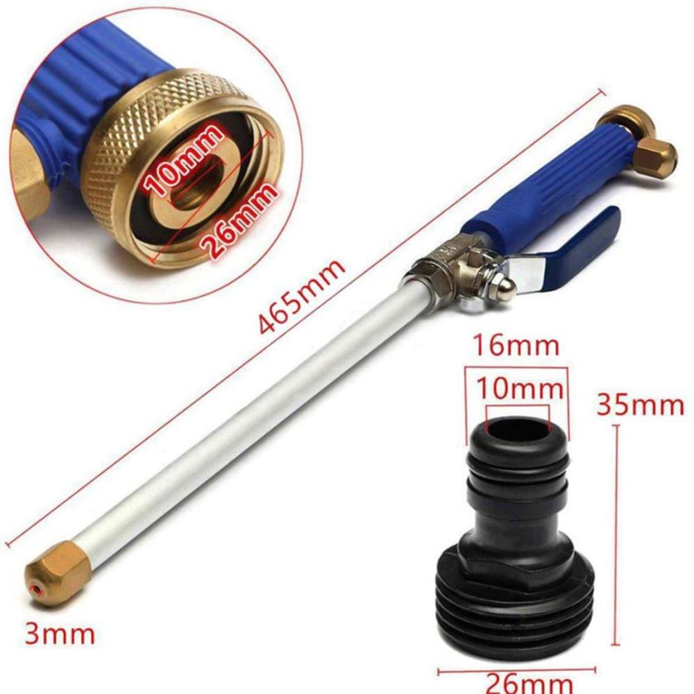 High Pressure Power Washer Spray Nozzle Water Hose Wands - Blue & Silver