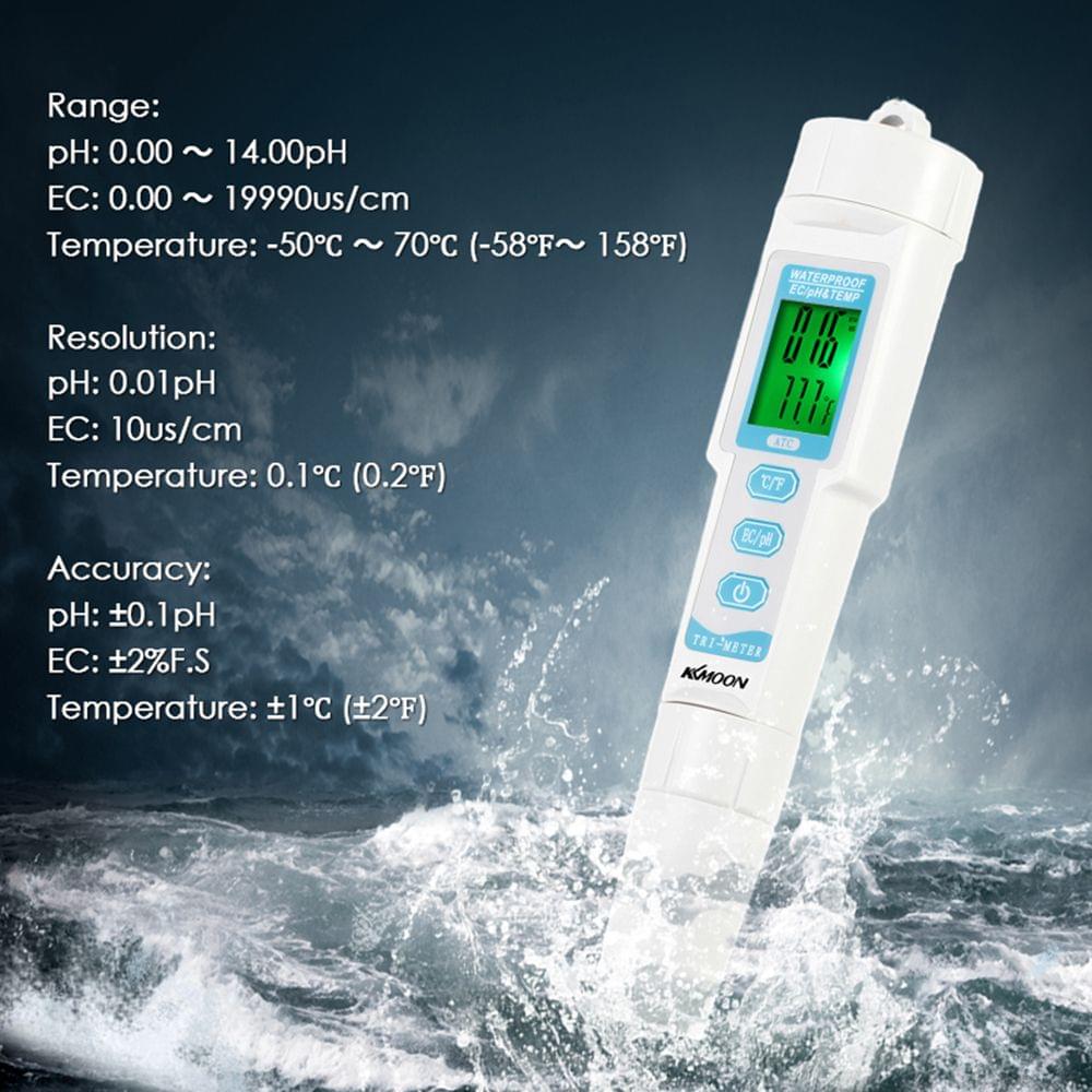 KKmoon New Professional 3 in 1 Multi-parameter Water Quality
