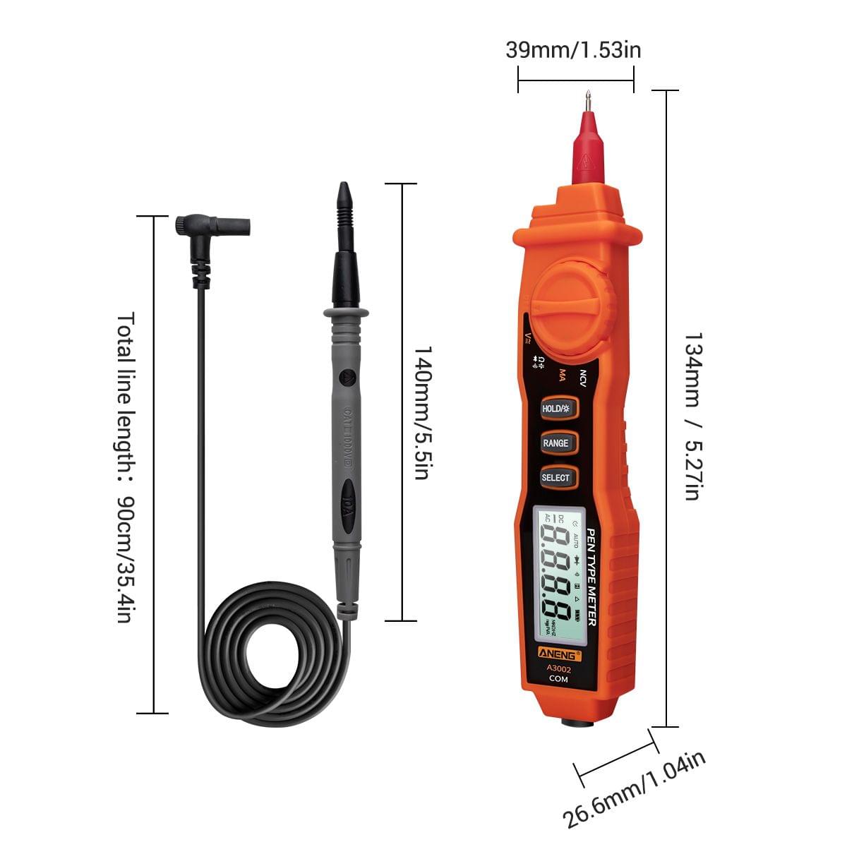 Aneng A3002 Pen Multimeter 4000 Counts Digital Multimeter