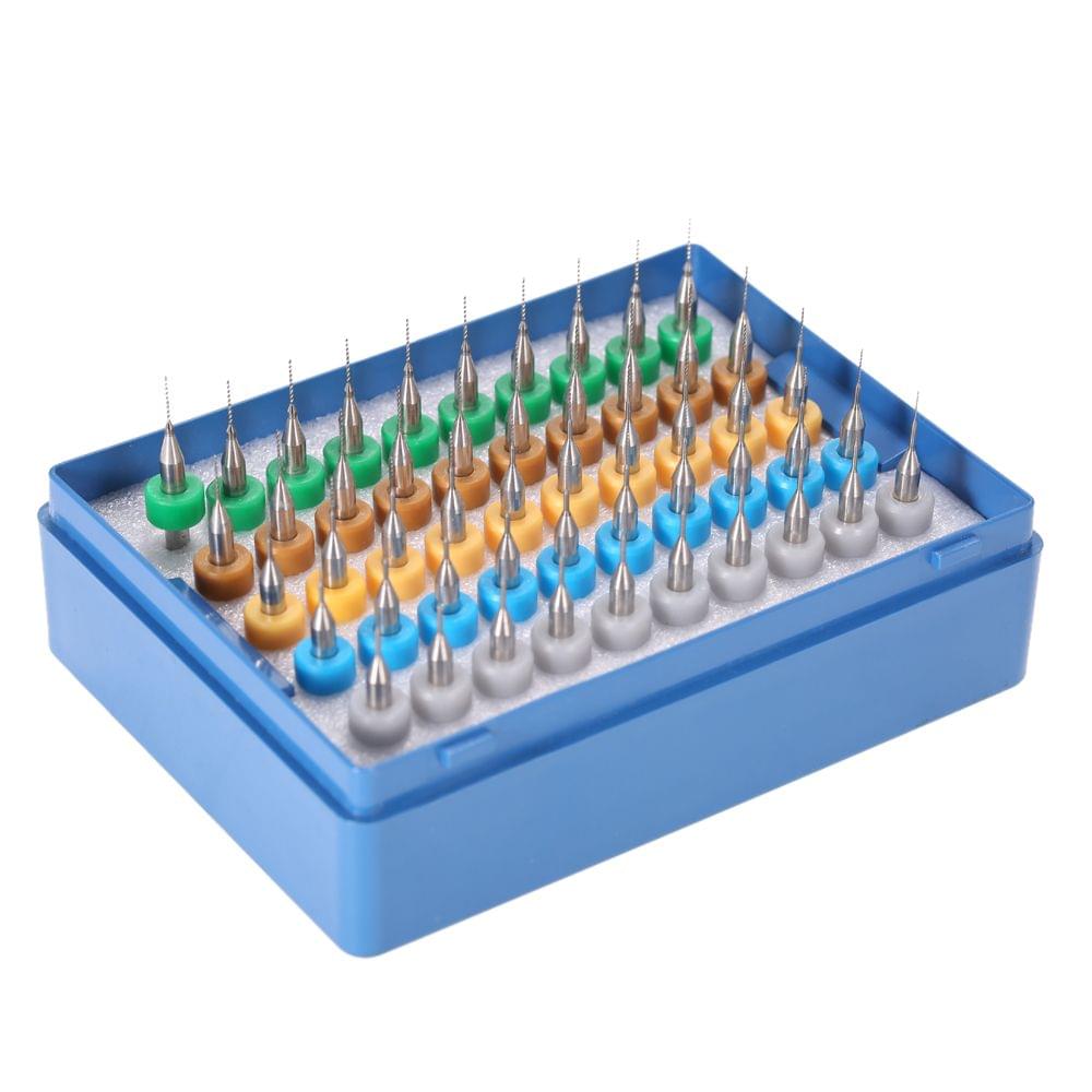 50pcs 0.25+0.3+0.35+0.4+0.45mm Tungsten Carbide Micro Drill