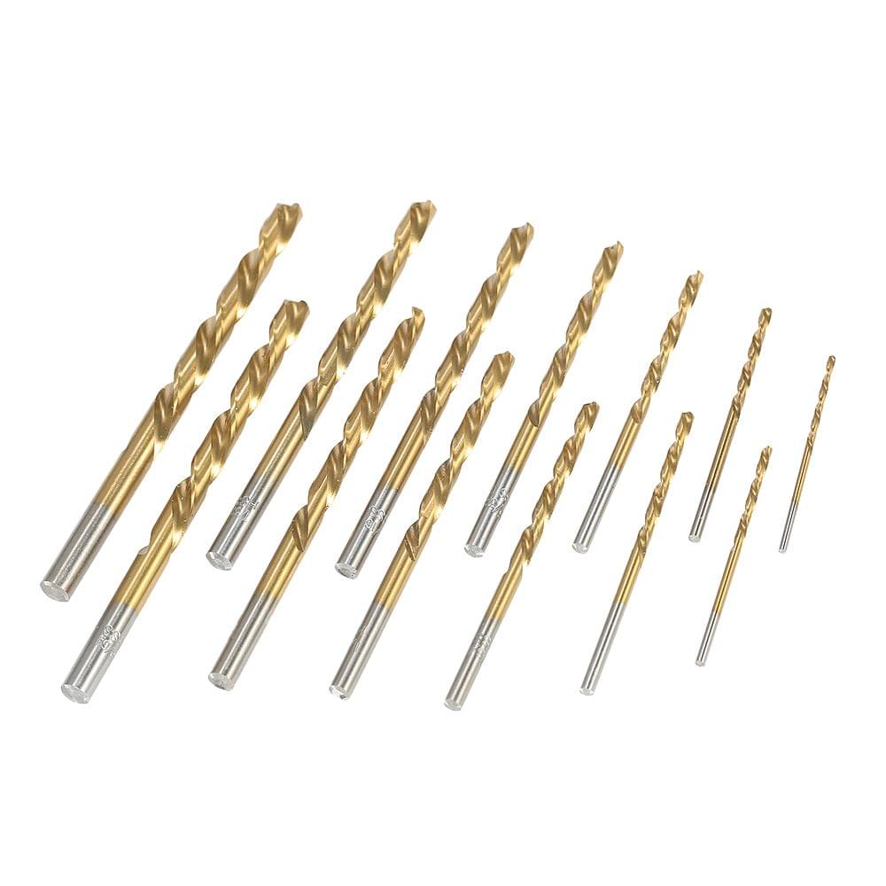13pcs Left Handed Drill Bit Set M2 HSS with Titanium Nitride
