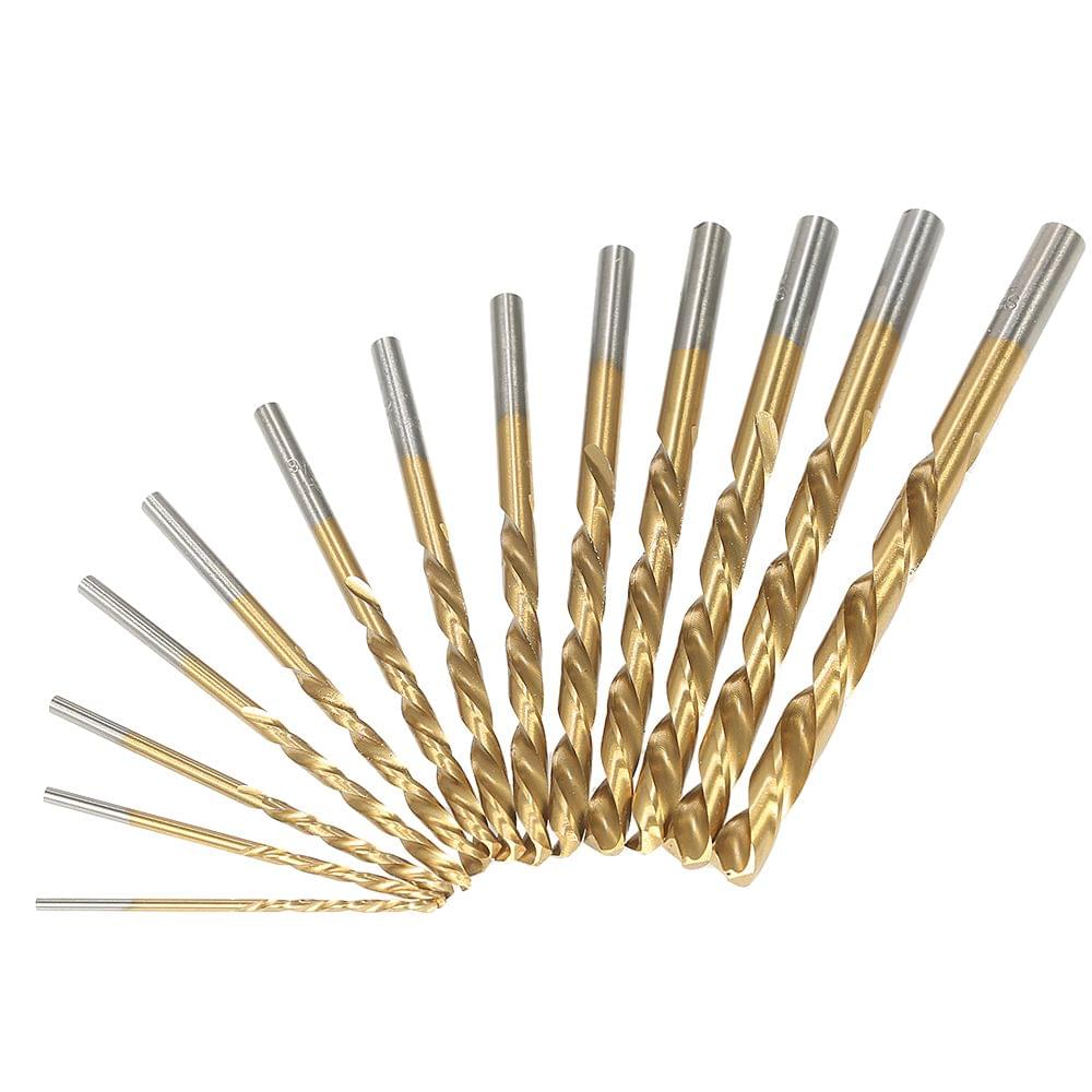 13pcs Left Handed Drill Bit Set M2 HSS with Titanium Nitride