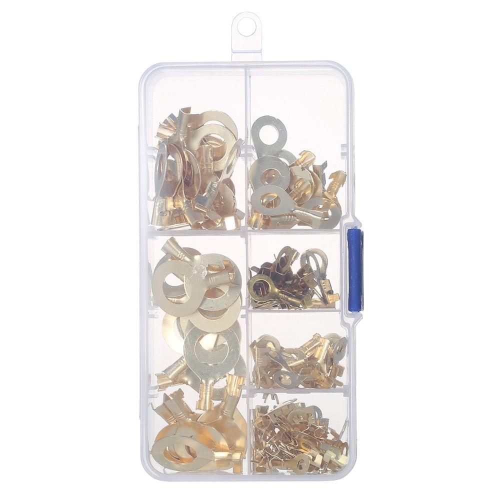 Assorted 150pcs Brass Ring Cable Lugs Ring Eyes Copper Crimp