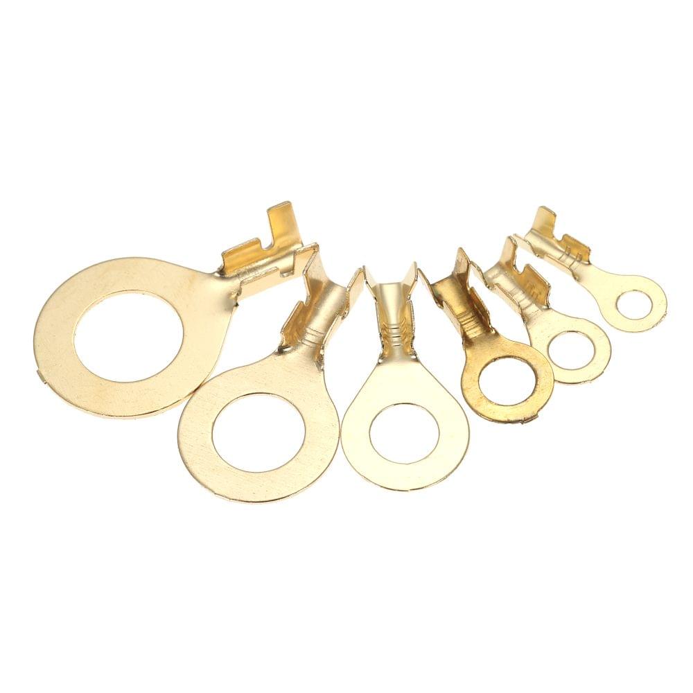 Assorted 150pcs Brass Ring Cable Lugs Ring Eyes Copper Crimp
