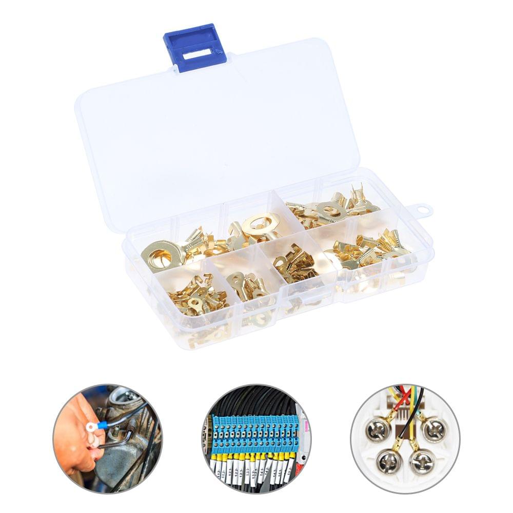 Assorted 150pcs Brass Ring Cable Lugs Ring Eyes Copper Crimp