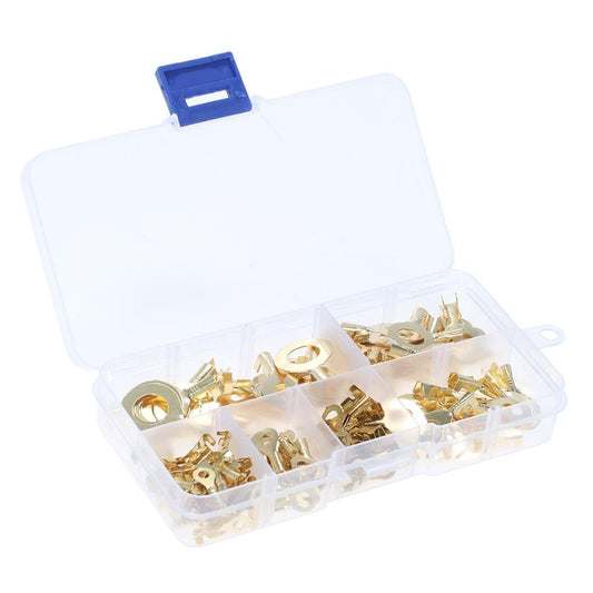 Assorted 150pcs Brass Ring Cable Lugs Ring Eyes Copper Crimp