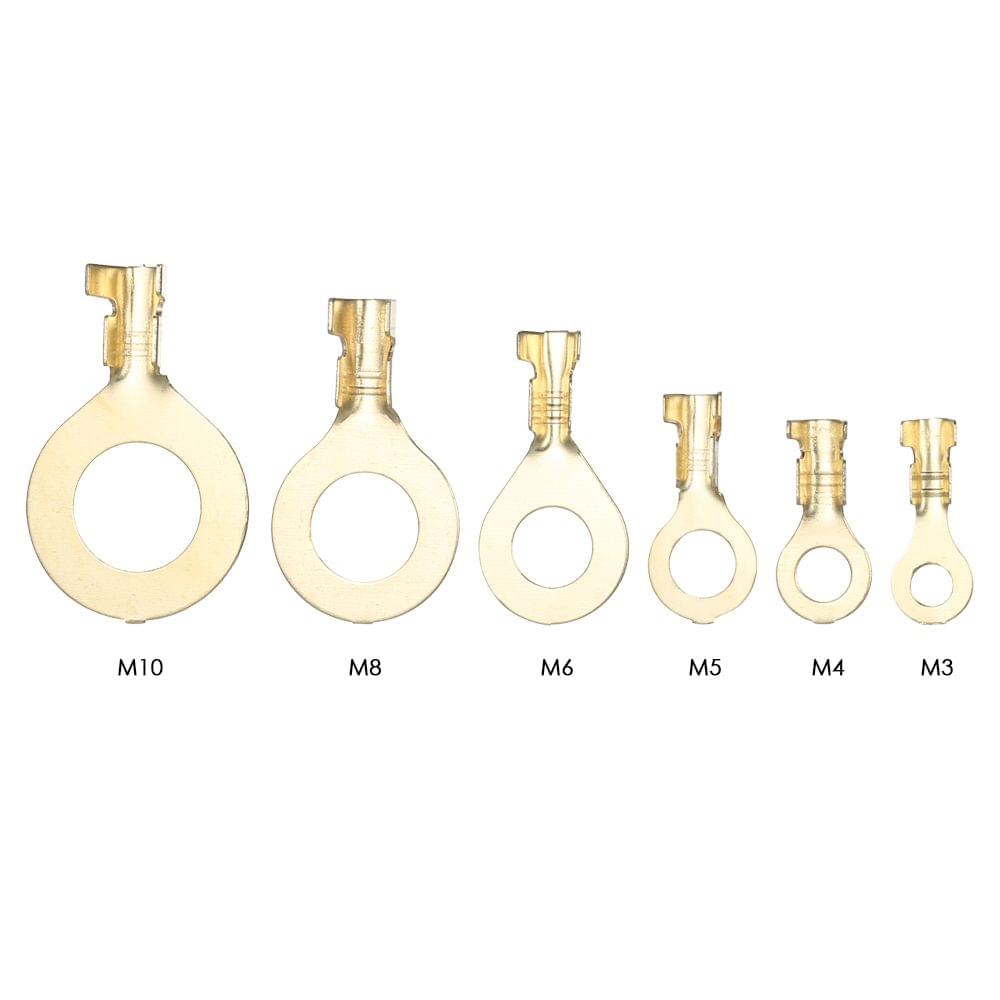 Assorted 150pcs Brass Ring Cable Lugs Ring Eyes Copper Crimp