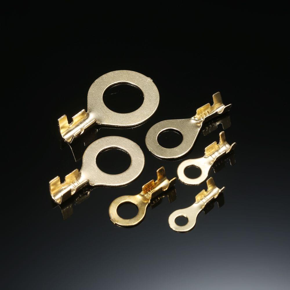 Assorted 150pcs Brass Ring Cable Lugs Ring Eyes Copper Crimp