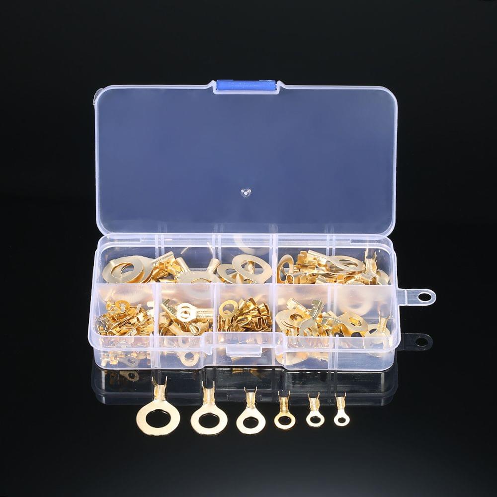 Assorted 150pcs Brass Ring Cable Lugs Ring Eyes Copper Crimp