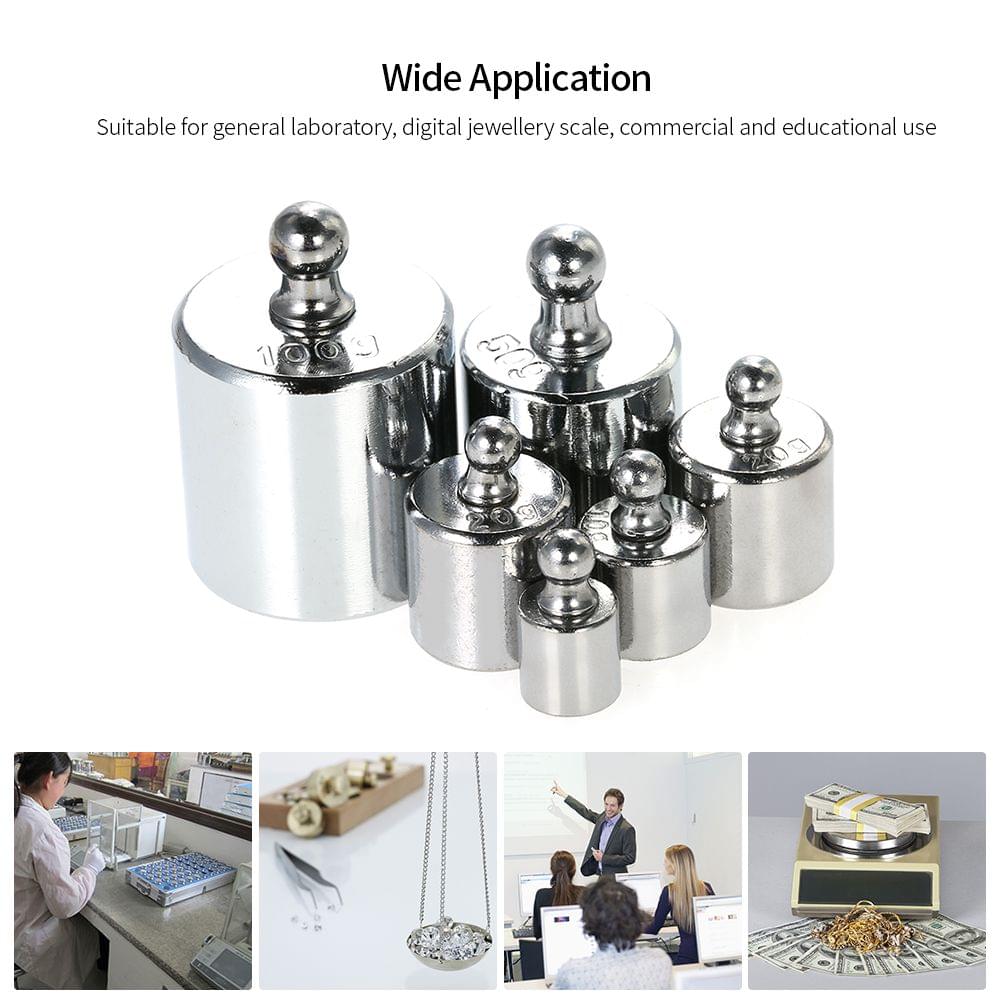6pcs Weight 5g 10g 2x20g 50g 100g Grams Precision