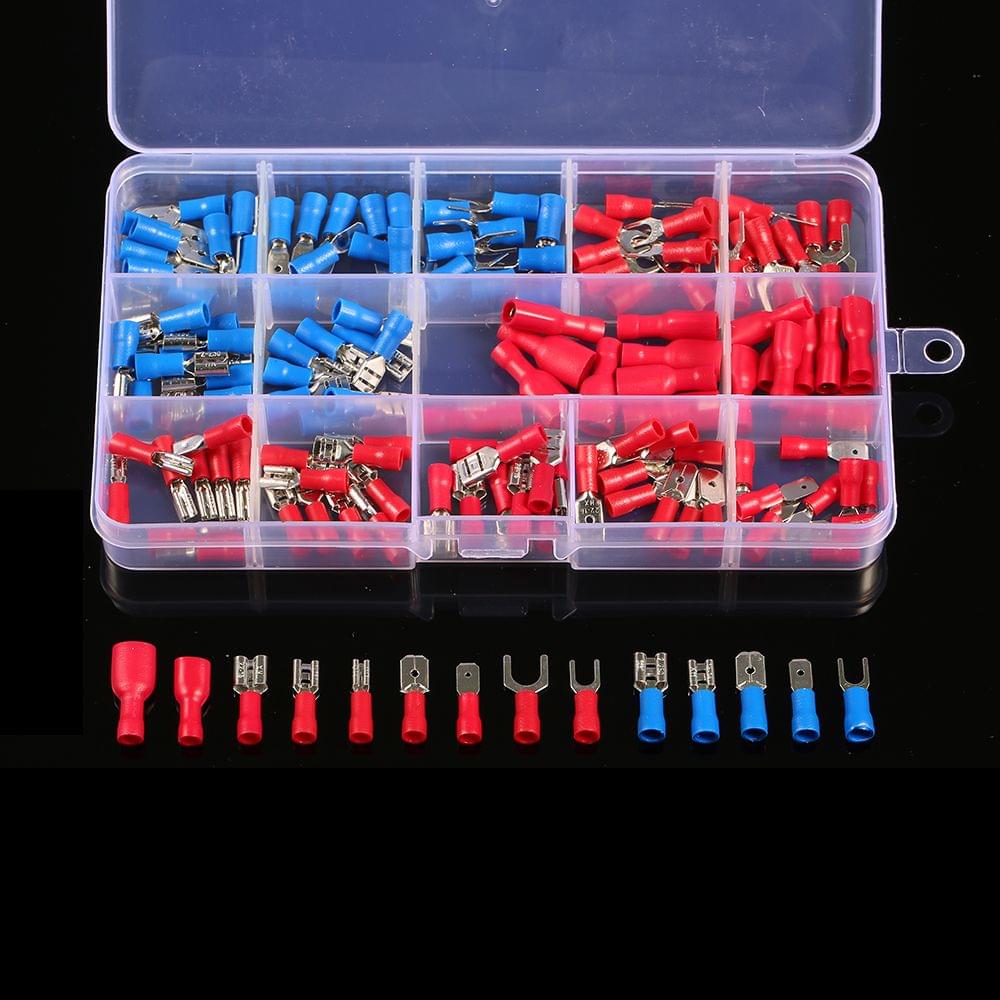 140Pcs/Box Assorted Insulated Terminals Crimp Electrical