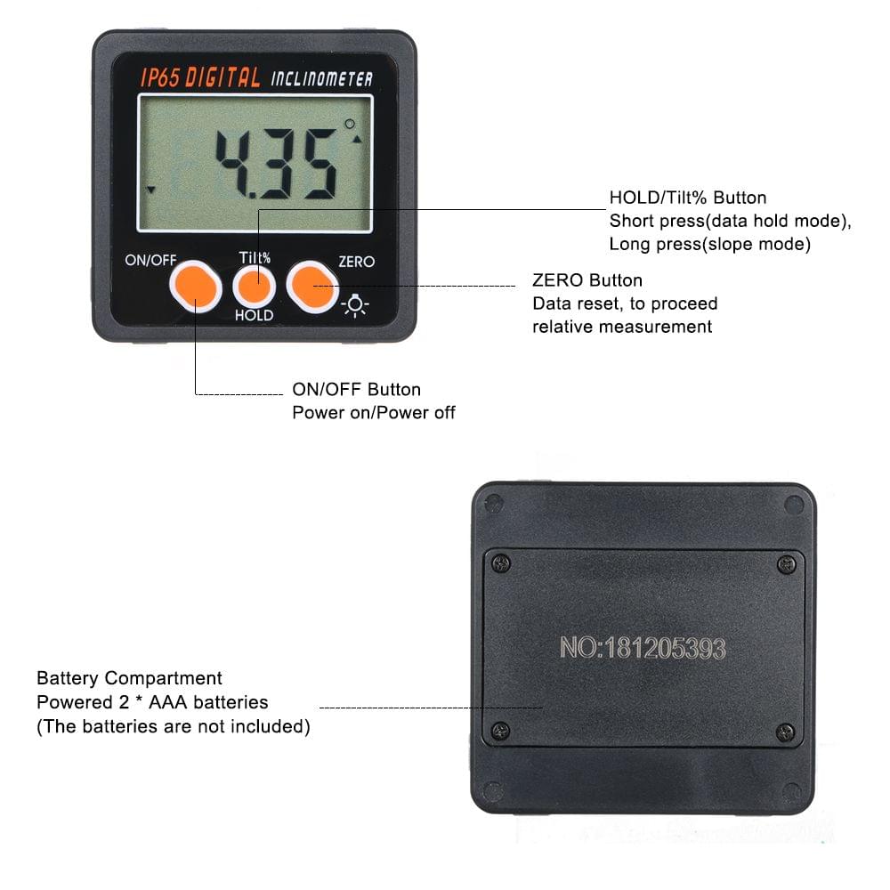 Multi-functional Digital Inclinometer IP65 Waterproof