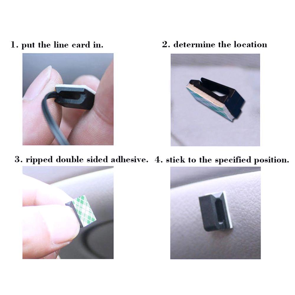 50Pcs Sticky Cable Buckle Wiring Buckle Flat Wiring Fastener - 50Pcs