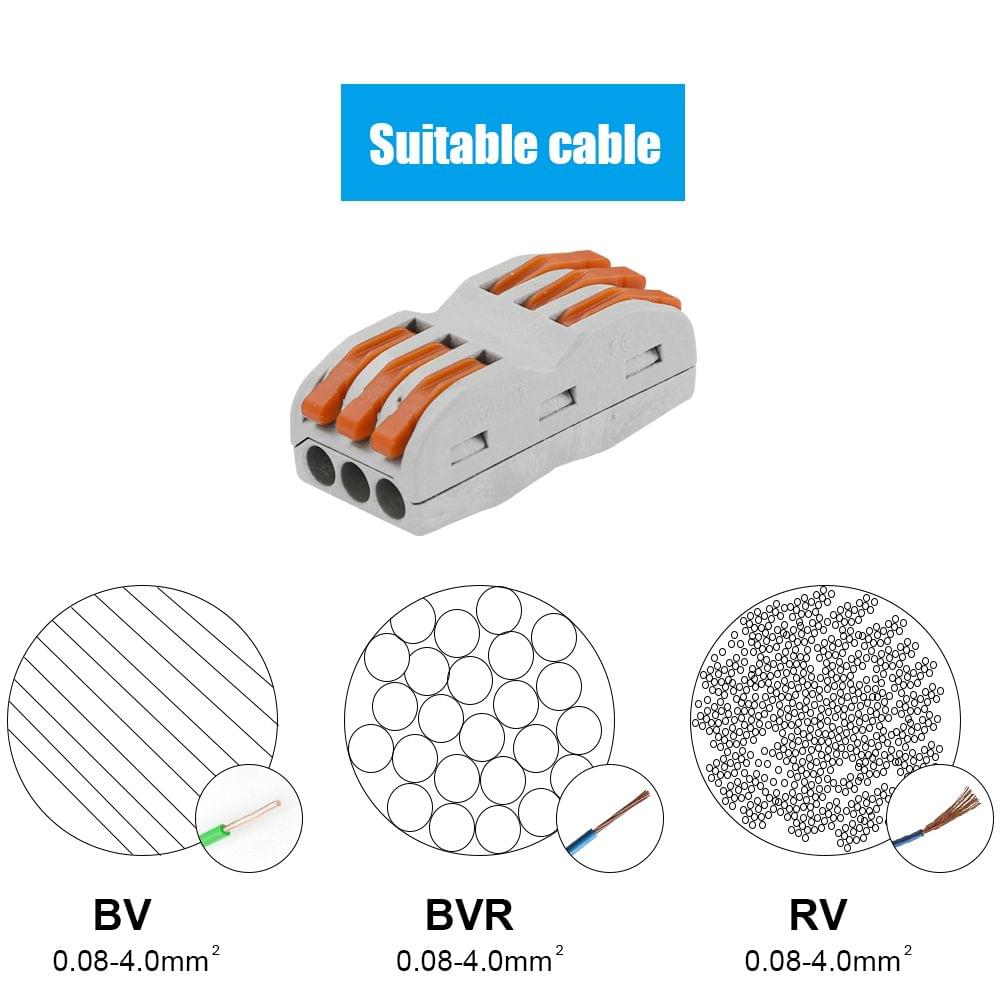9pcs 6-Way Flame Retardant Cable Connector Box Set Universal