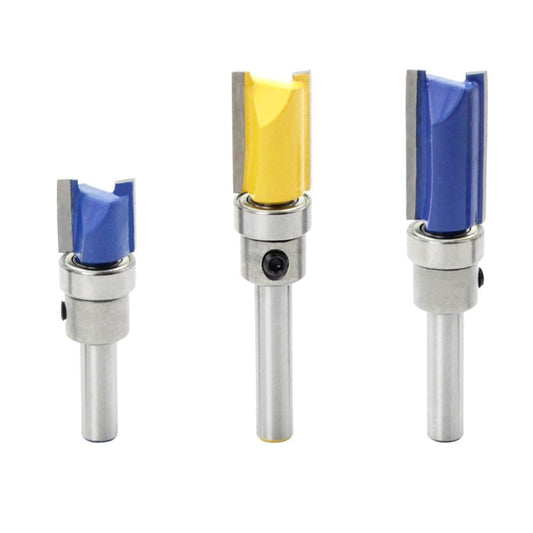 3PCS 1/4 inch Shank Flute Flush Trim Pattern Router Bit Set