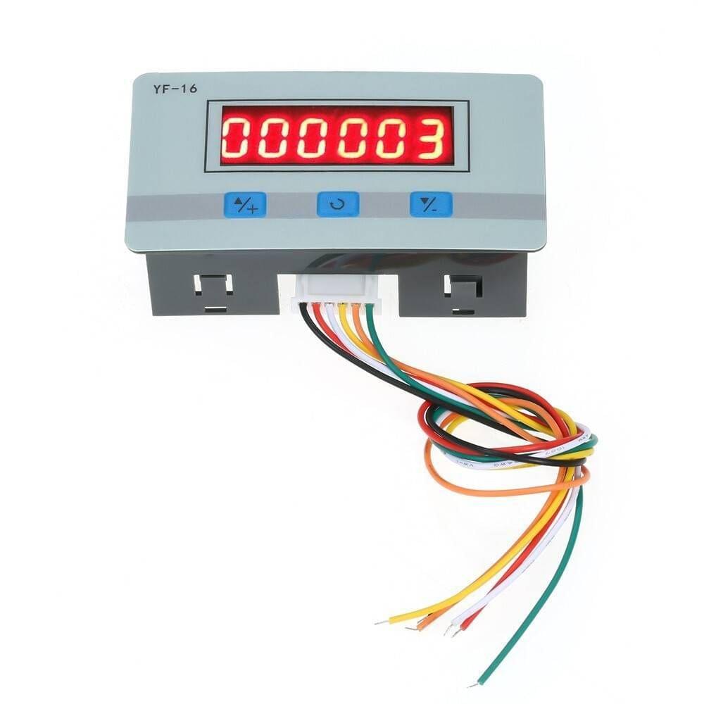 Mini LCD Digital Counter Module DC/AC5V~24V Electronic Totalizer with NPN and PNP Signal Interface 1~999999 Times Counting Range