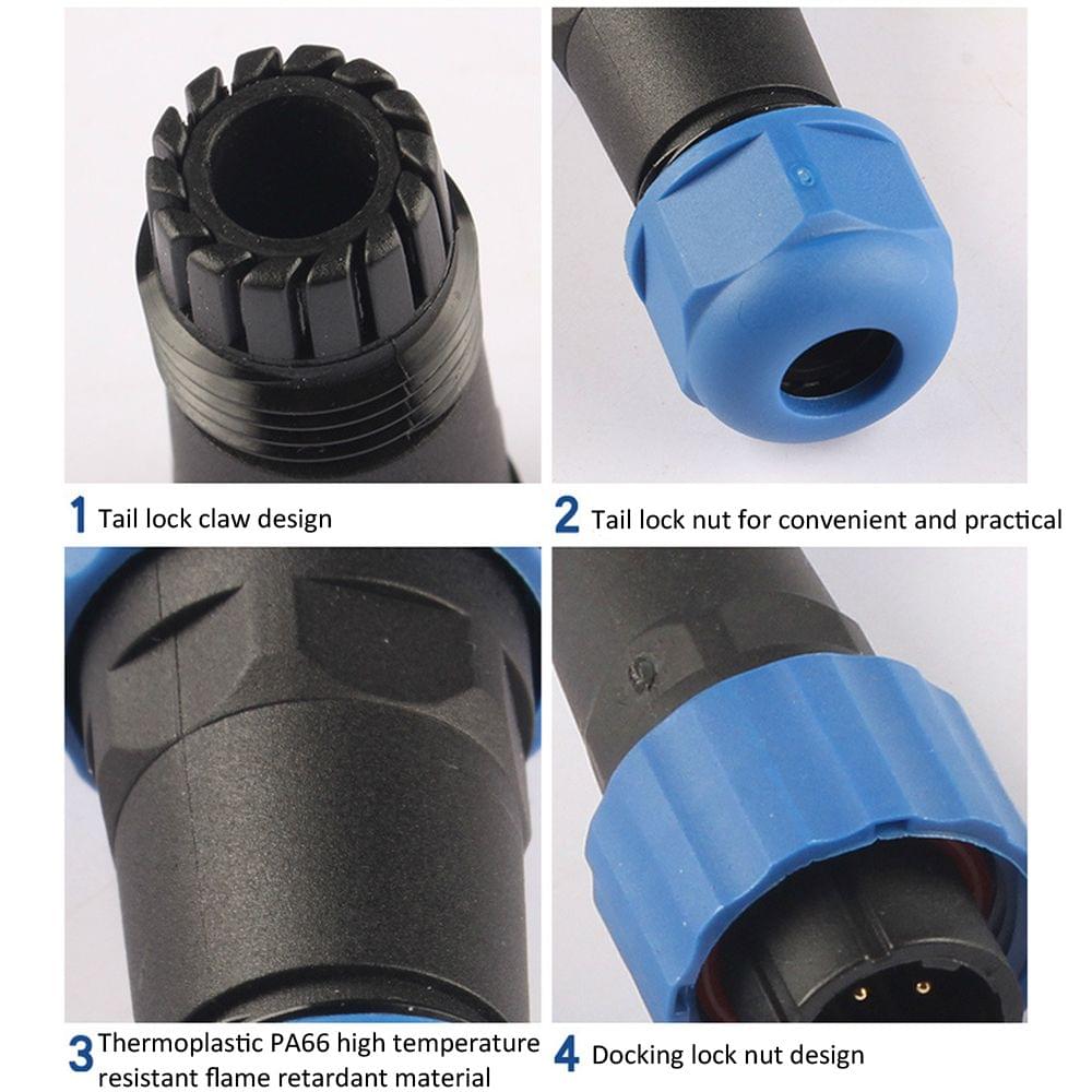 SP21 IP68 Waterproof Connectors Circular Socket 21mm 2Pin - 9 pin